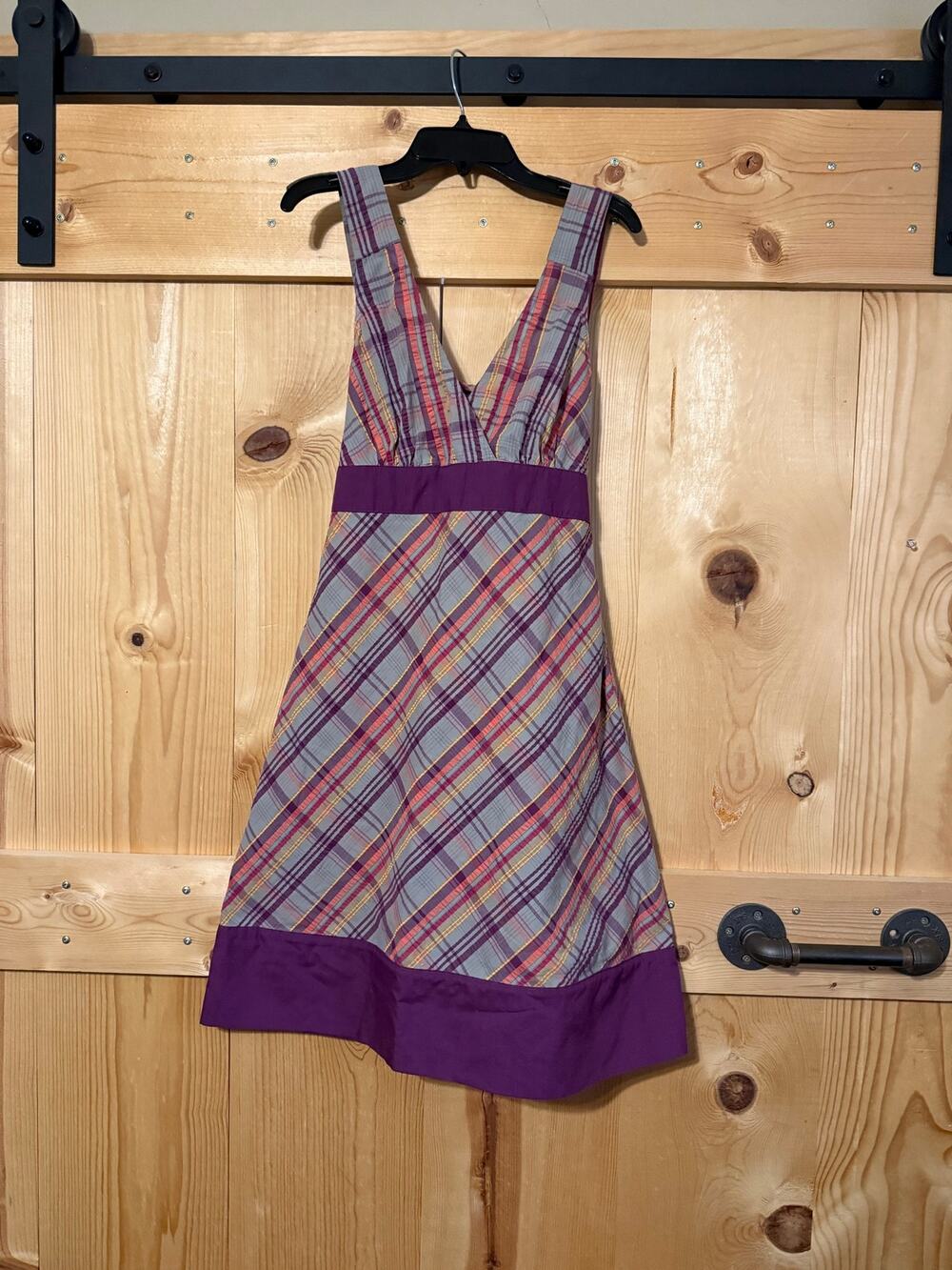 Vintage Patagonia Striped Dress Halter Purple Women’s Tie Waist Y2K Size 6